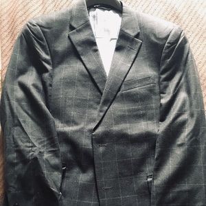 Tommy Hilfiger Wool Plaid Grey Suit NWOT Wool